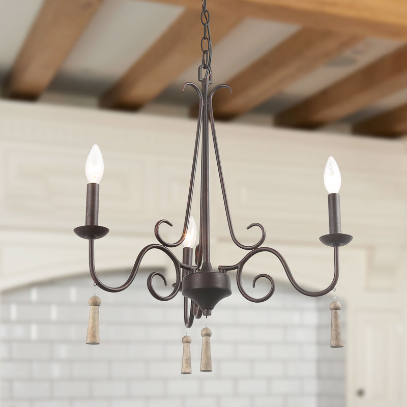 Lustre classique / traditionnel à 3 lumières de style bougie Jovie