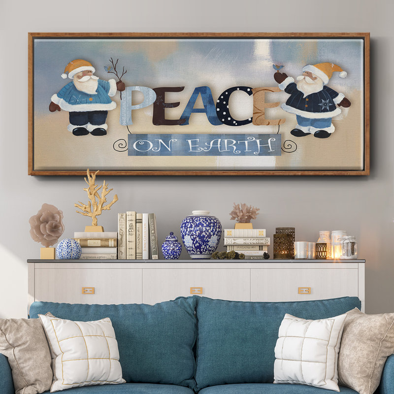 Santa Peace - toile encadrée, H 8 po x l 20 po