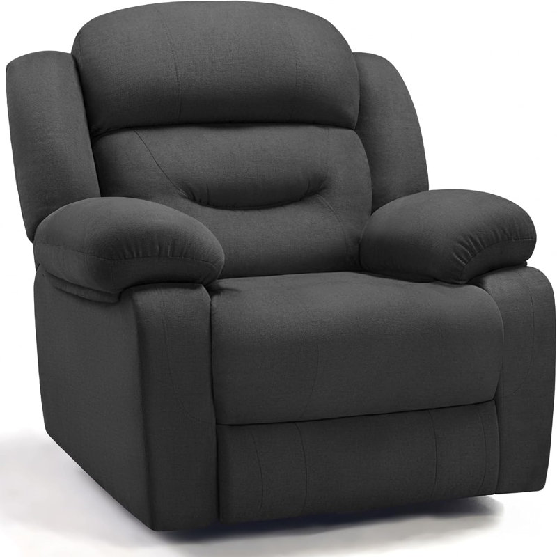 Fauteuil inclinable manuel en tissu avec accoudoirs et dossier rembourrés, canapé de salon doux pour le salon