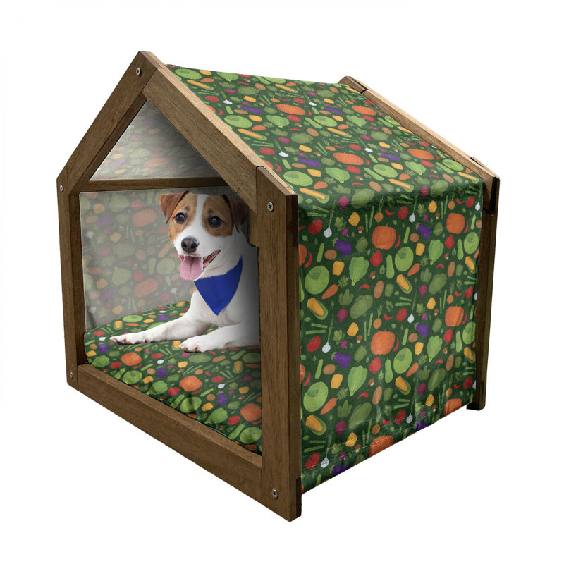 Niche en bois pour chien, H 32,28 po x l 39,37 po x P 28,35 po