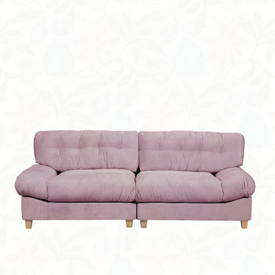 Canapé 90,5 pouces à compression en nuage, canapé causeuse, canapé minimaliste moderne en velours givré, adapté pour le salon, appartement, chambre à coucher, bureau