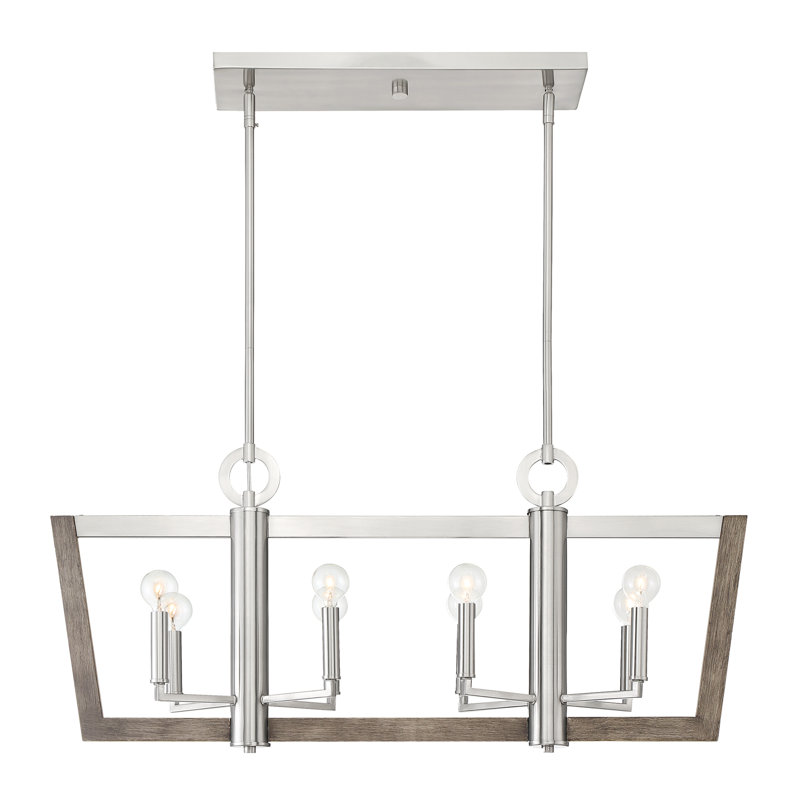 Luminaire suspendu linéaire pour îlot de cuisine 8 lumières Ariah