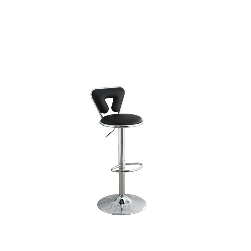 Tabourets de bar réglables 2 pièces - Similicuir noir moderne avec base à 2 cadres