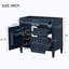 Meuble-lavabo de 36 po sans lavabo supérieur, armoire de rangement moderne avec 2 tiroirs et un tiroir basculant, structure en bois massif-126251906