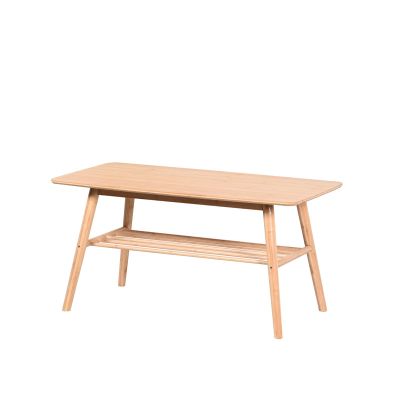 Maribel Four Leg Coffee Table with Storage, Natural