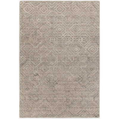 Nimah Wool Geometric Area Rug in Brown