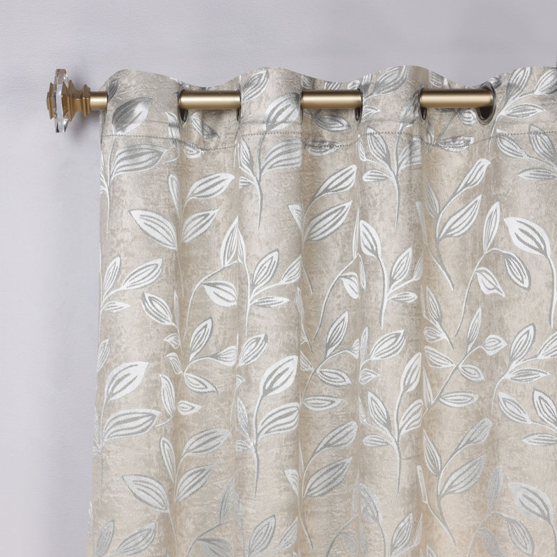 Panneaux de rideaux à passe-tringle en polyester Finklea, Ivoire ivoire, l 42" x L 84"