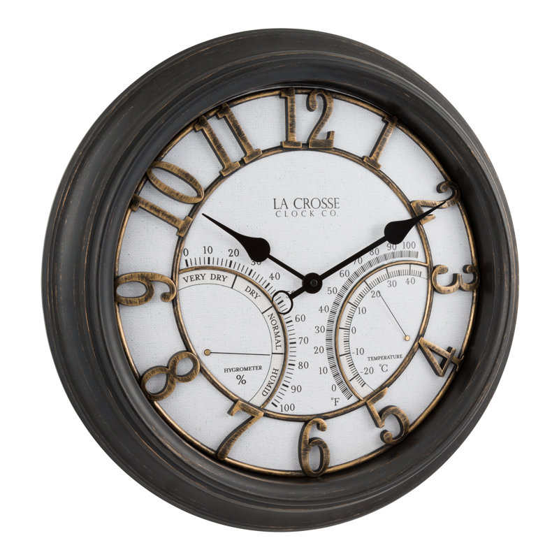 Waymire 19.7" Outdoor Quartz Clock with Temperature