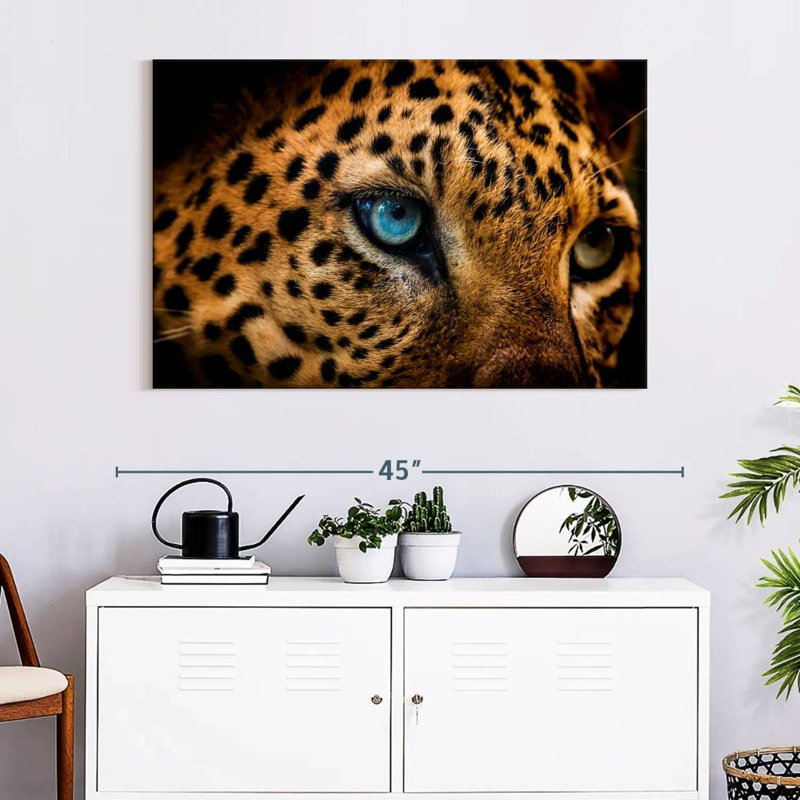Leopard Eyeing Prey, 26" H x 39" W