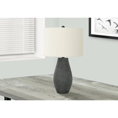 Lighting, H 24 po, lampe de table, abat-jour ivoire / crème, contemporain