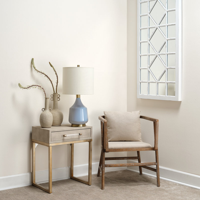 Aluino End Table with Storage, Cream