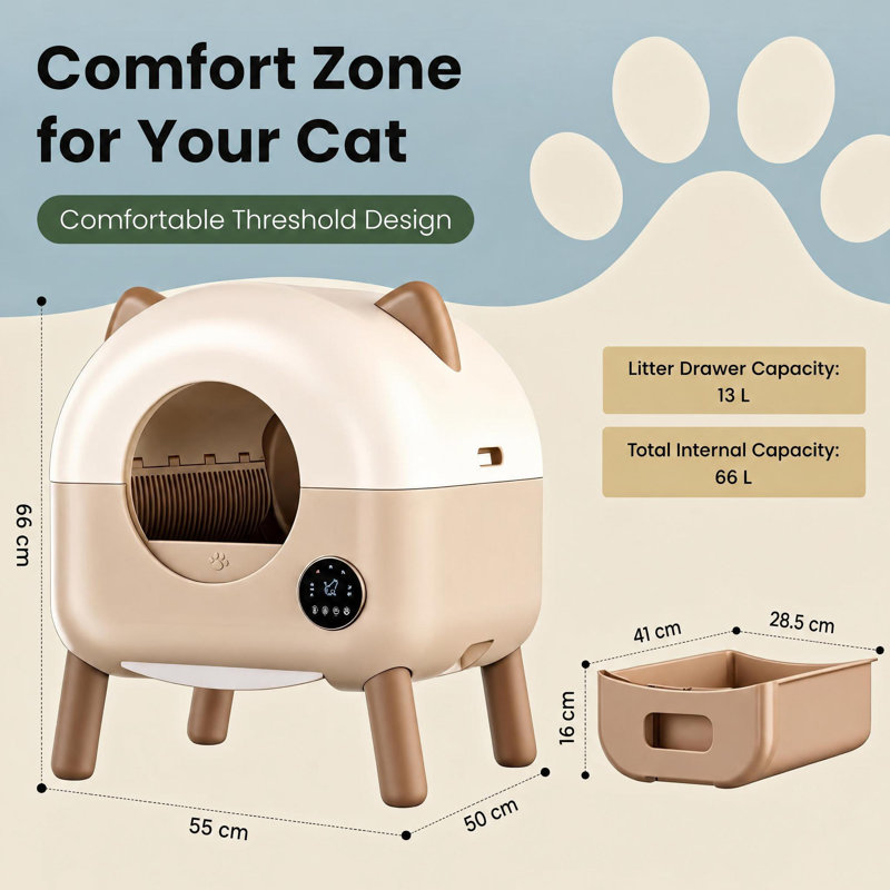 Plastic Self-Cleaning Litter Box