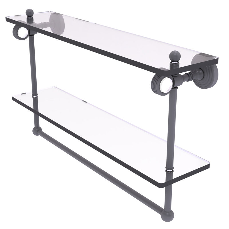 Étagère à 2 niveaux Jarrell, Gris mat, H 13 po x l 22 po x P 5,12 po