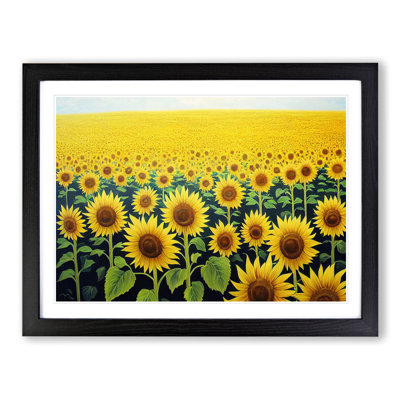Soulful Sunflower Field - Framed Print