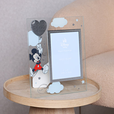 Disney 5" x 7"  Mickey Mouse Silver Plated Glass Frame