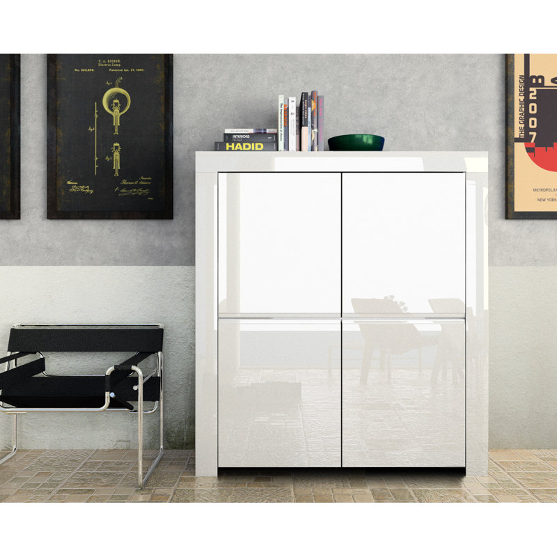 Ogrady 4 -Door 4 -Shelf Storage Cabinet