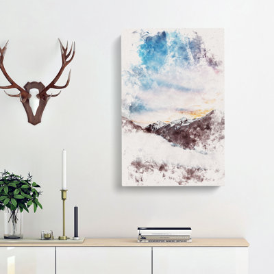 The Cloudy Mountains - Wrapped Canvas