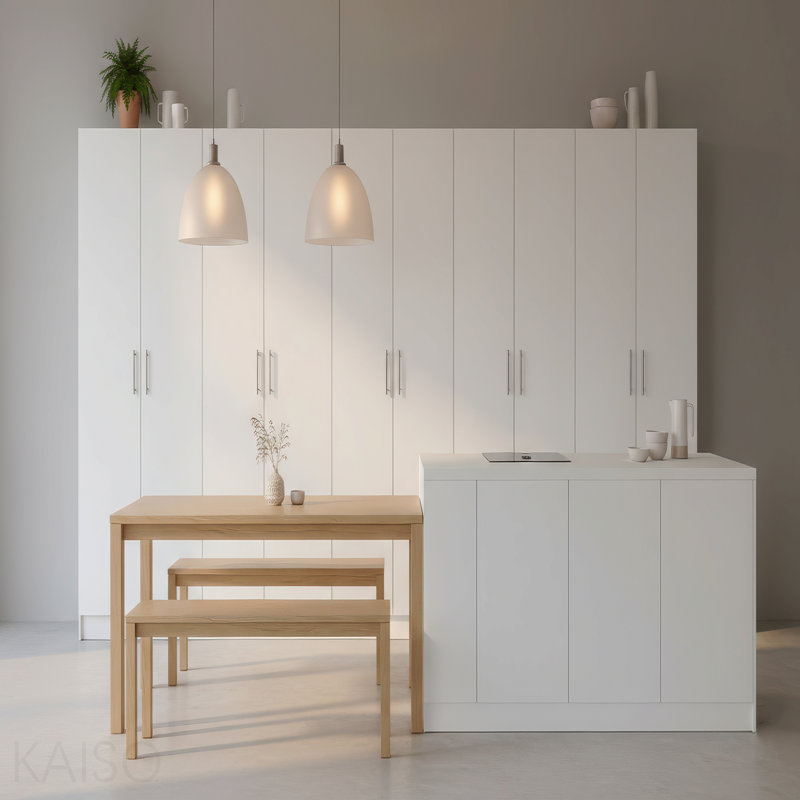 Armoire de rangement polyvalente blanche (ensemble de 5 pièces), Blanc