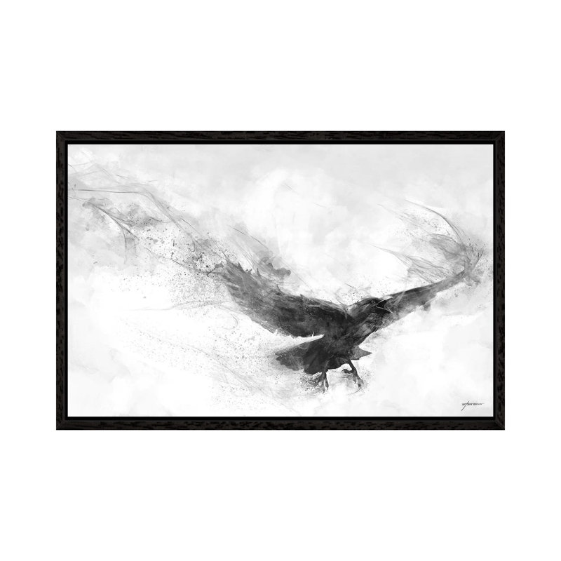 Raven's Flight by Steve Goad - Print on Canvas, Black Framed, 66.04 cm H x 45.72 cm W