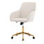 Fauteuil ergonomique Ty Velvet Beige - Pivotant, réglable, rembourrage confortable, bureau doré stable avec housse Bureau ergonomique, base solide-836896778