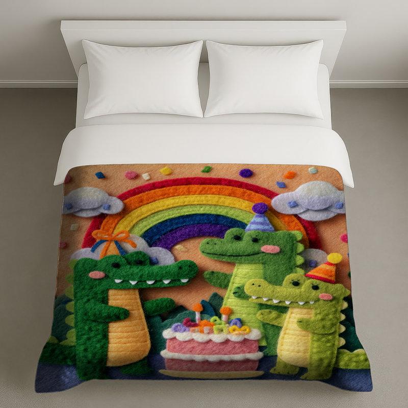 Housses de couette en feutre et crocodile, Grand lit