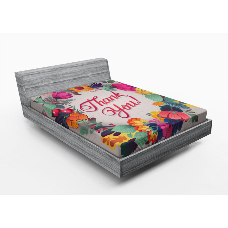Microfiber Floral Fitted Sheet, Full Fitted Sheet