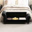 Banc de rangement de chambre à coucher en velours noir avec compartiments de chaise amovibles 64,5 po