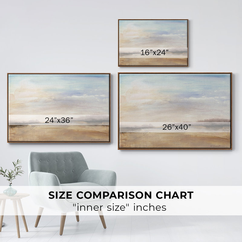 Mirage, 27" H x 41" W x 2" D, Toile encadrée noyer flottant