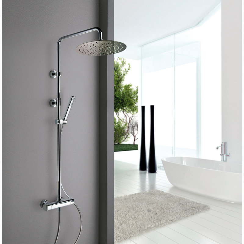 LaToscana Novello Chrome Adjustable Shower Column with Thermostatic Mixer and Hand Shower
