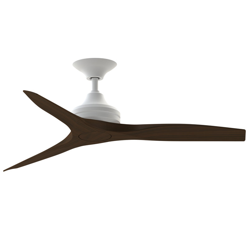 Spitfire 48 inch Indoor/Outdoor Ceiling Fan - Matte White with Whiskey Wood blades, Whiskey Wood, Matte White