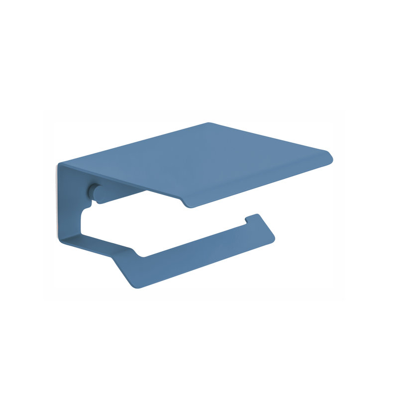 Porte-papier hygiénique mince avec couvercle, Bleu