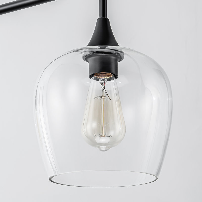 Luminaire suspendu pour îlot de cuisine 3 lumières Ralje, Noir mat