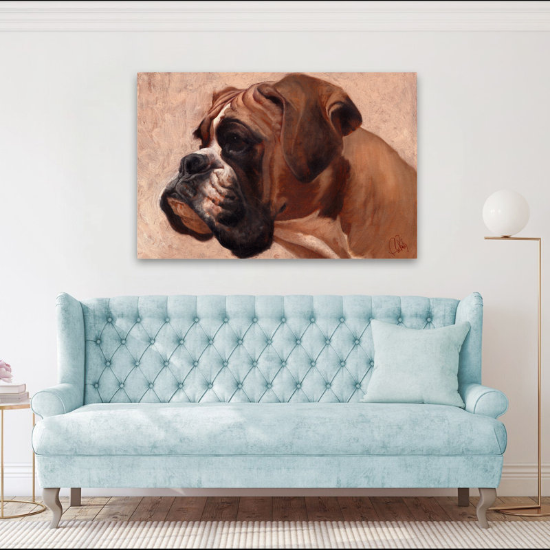 Boxer - animaux, art de chiens, H 40 po x l 60 po
