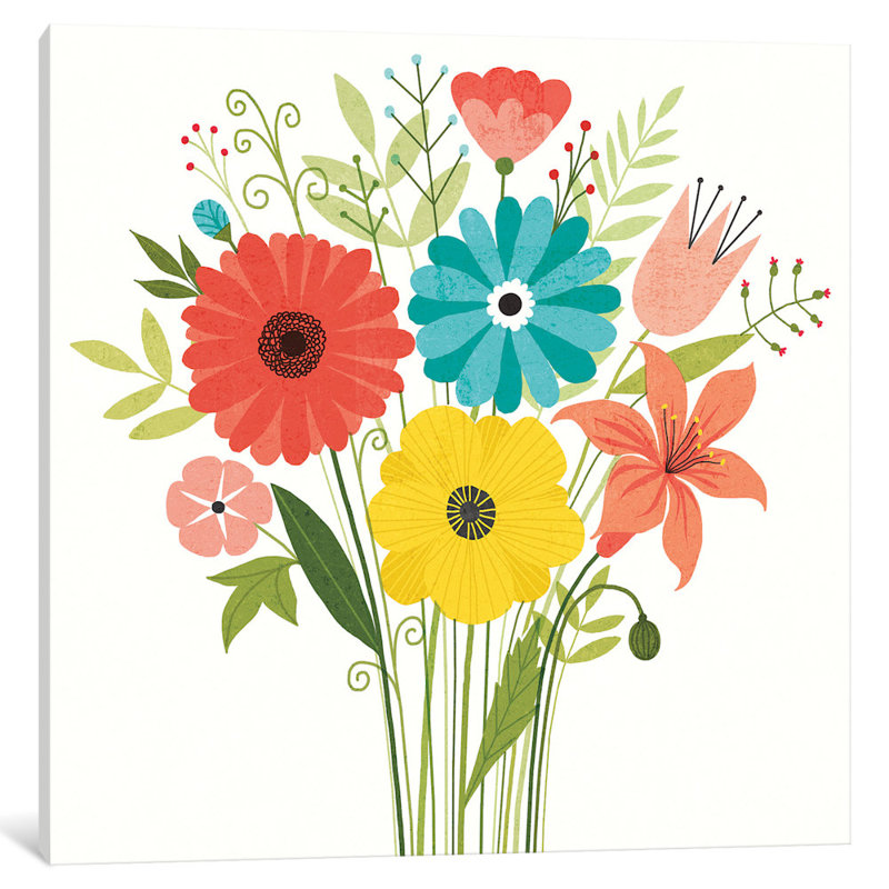 « seaside bouquet iii », reproduction d’impression sur toile, H 37 po x l 37 po x P 1,5 po, Toile tendue, Pas de tapis