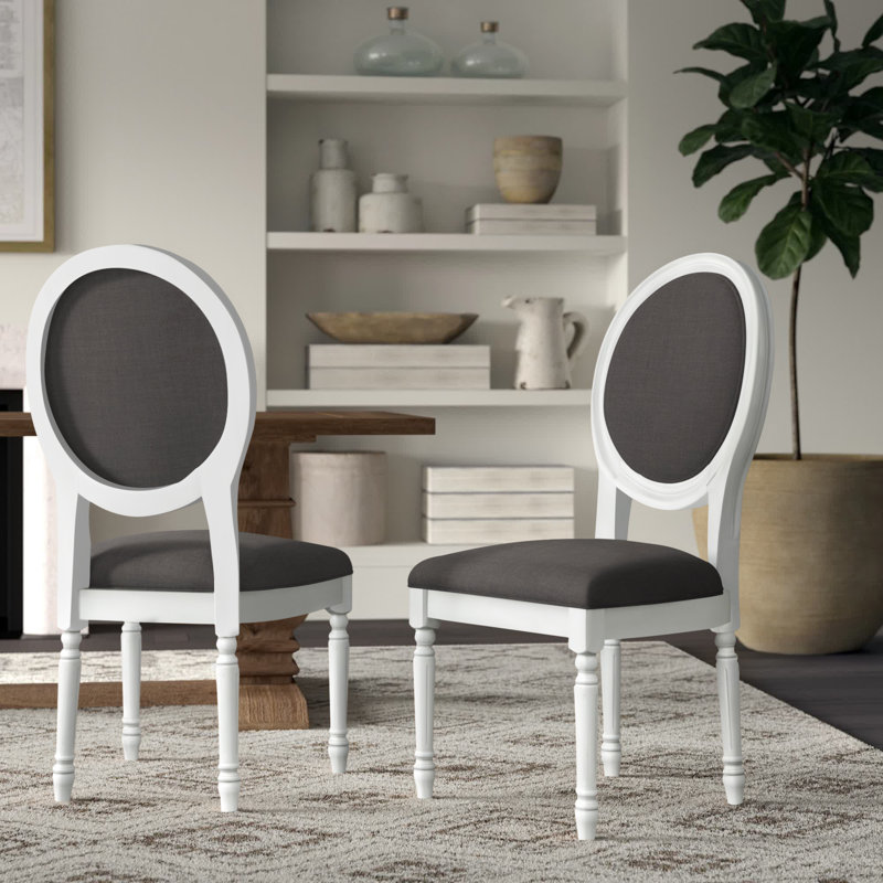 Fowey 19.5'' H Upholstered Side Chair, Brown, Charcoal Gray