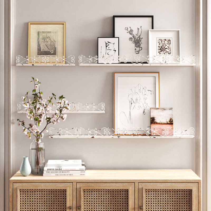 4 Piece Metal Floating Shelf