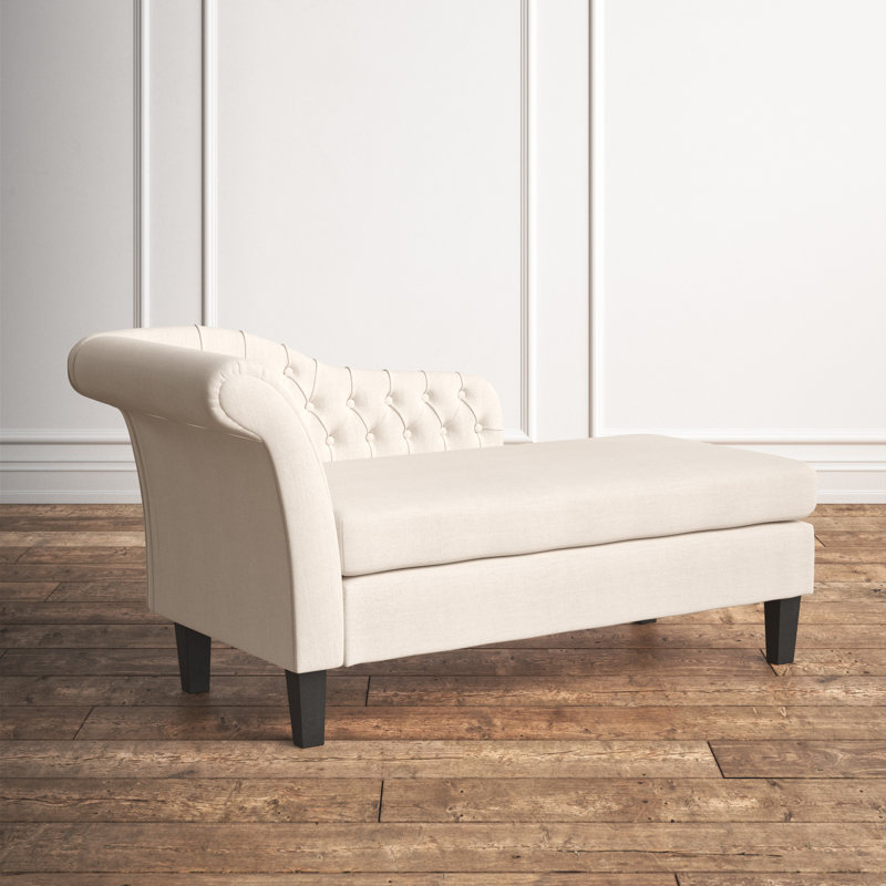 Chaise longue Jacek, Orienté à gauche (vu de face), Beige, Noir, noir, noir, noir