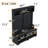 Modern Hallway Hall Tree with Metal Hooks and Storage Space, Multi-Functional Entryway Coat Rack with Shoe Cubbies, Black-991362779