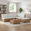  Rattan Lounge Set with Cushions GENDT 6 Piece Natural Rattan Terrace-1153427607