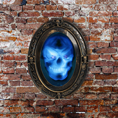 TRIXES Halloween Haunted Mirror | Sound and Motion Activated | Scary Haunted House Decoration