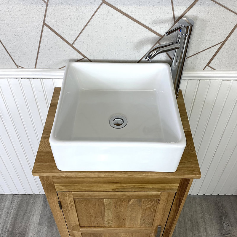 Martens 485mm Single Bathroom Vanity with Vessel Ceramic Basin, Oak