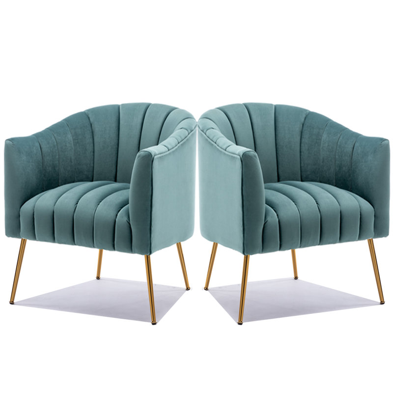 Velours capitonné large de 28 po Murrow, Velours bleu ciel, 2