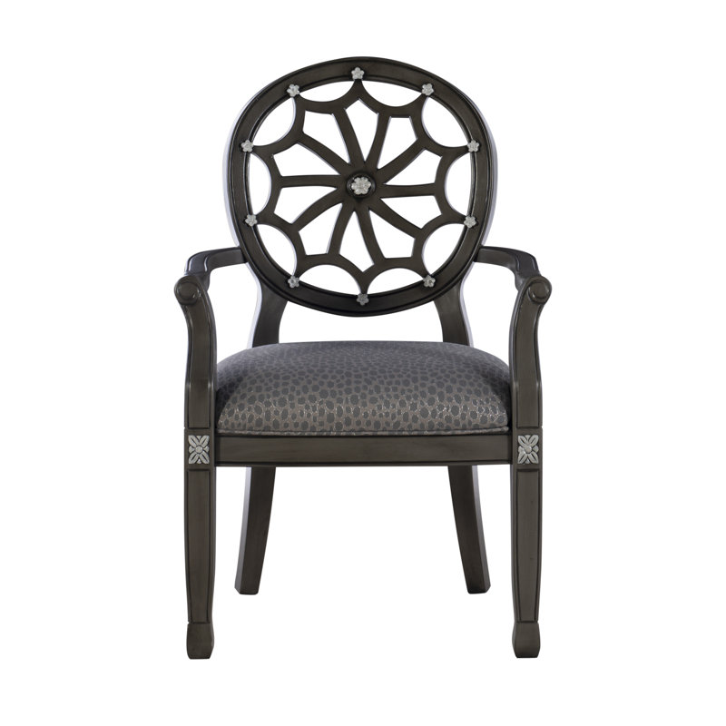 Fauteuil en coton 23,75 po Lucinda, Gris, Motif léopard