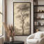 «Brown Tone Tree Landscape Art Extra Large», reproduction d'art sur toile encadrée-120238122-120238124