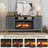 Light Luxury Style Collection 66" Fireplace With 30" Insert-navy Blue-1013706917