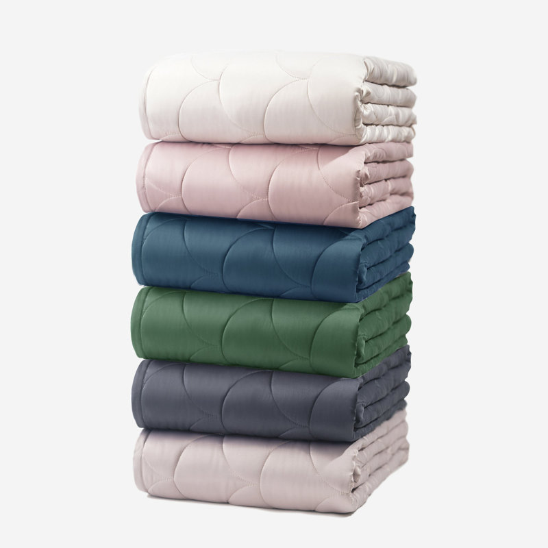 Nikki Chu Reversible Quilted Blanket, Twin, Silver Cloud