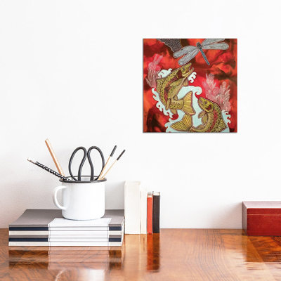 Red Sky, Leaping Trout by Lynnette Shelley - Wrapped Canvas Gallery-Wrapped Canvas Giclée