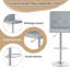 Ensemble de 4 tabourets de bar pivotants, tabourets de bar en similicuir rembourrés à hauteur de comptoir avec dossier, chaises de bar modernes réglables pour îlot de cuisine, gris-920668499-915289431
