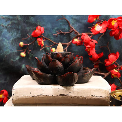 Bouddha Padma Lotus encens et porte-cône de brûleur à refoulement zen Feng Shui Mandala bouddhisme brume brume fleur fleurs parfum de maison