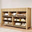 Armoire à 7 tiroirs en chêne naturel avec conception cannelée - unité de rangement multiple et support multimédia pour le salon. Couloir ou entrée